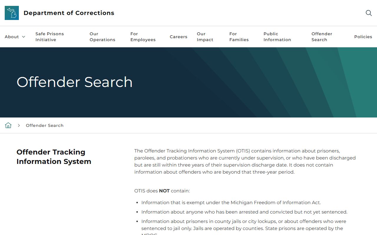 Gogebic County jail mugshots MDOC OTIS explanation