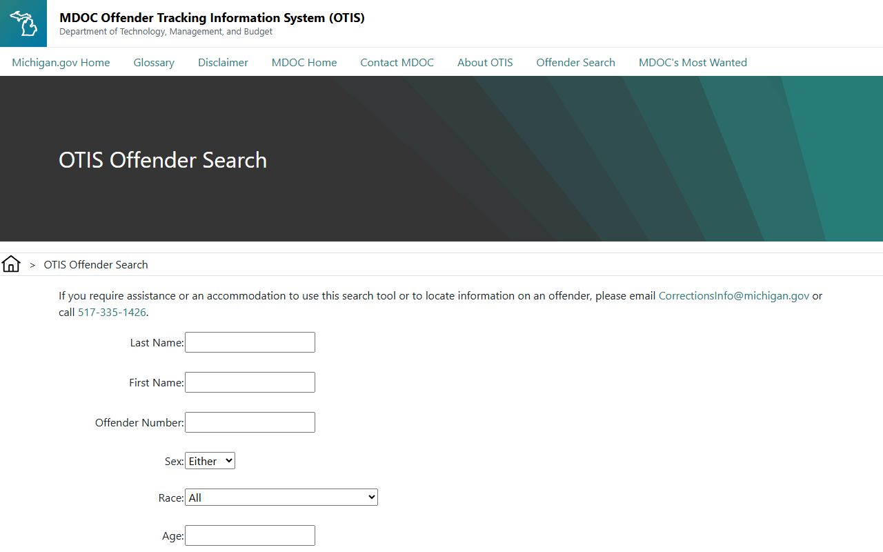 Gogebic County inmate population MDOC OTIS search
